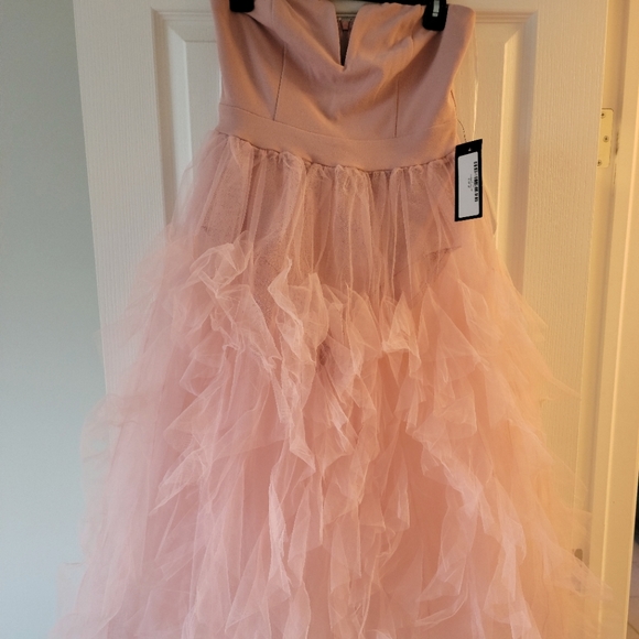 Dusty blush rose tulle midi dress - Picture 4 of 9